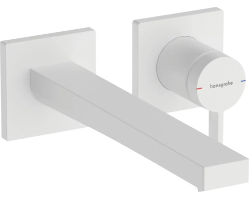 hansgrohe Waschtischarmatur TECTURIS E weiß matt ohne Unterputzgrundkörper 73051700 Hansgrohe Logo Wandarmatur Waschtischarmatur