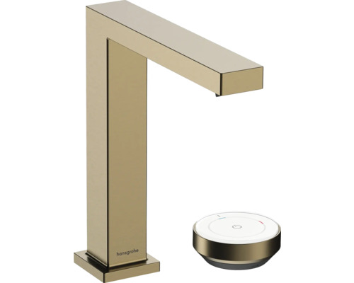 hansgrohe 2-Loch Waschtischarmatur TECTURIS E 150 CoolStart EcoSmart+ mit Schaftventil brushed bronze gebürstet 73053140 Hansgrohe Waschtischarmatur mit runder Bedieneinheit
