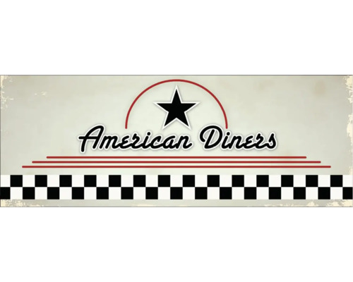 Küchenrückwand mySpotti Profix American Diners Schriftzug 160 x 60 cm PX-16060-196-HB