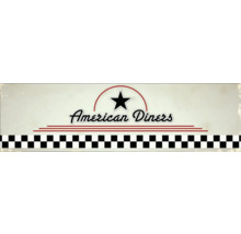 American Diners Schriftzug mit Stern und Schachbrettmuster