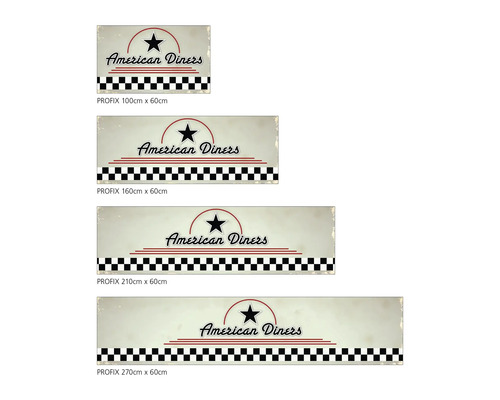 Verschiedene Größen der Profix Wandbilder American Diners