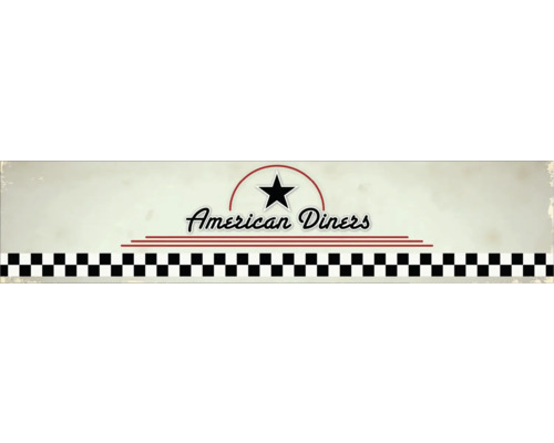 Küchenrückwand mySpotti Profix American Diners Schriftzug 270 x 60 cm PX-27060-196-HB