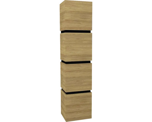 Hängehochschrank mit 4 Türen und 3 Schubladen Devo Viva 2.0 rechts BxHxT 40x170x35 cm natural hickory Hängehochschrank mit 4 Türen und 3 Schubladen Devo Viva 2.0 rechts BxHxT 40x170x35 cm natural hickory
