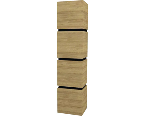 Hängehochschrank mit 4 Türen und 3 Schubladen Devo Viva 2.0 links BxHxT 40x170x35 cm natural hickory Hängehochschrank mit 4 Türen und 3 Schubladen Devo Viva 2.0 links BxHxT 40x170x35 cm natural hickory