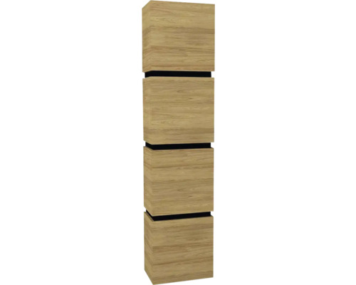 Hängehochschrank mit 4 Türen und 3 Schubladen Devo Viva 2.0 rechts BxHxT 40x170x26 cm natural hickory Hängehochschrank mit 4 Türen und 3 Schubladen Devo Viva 2.0 rechts BxHxT 40x170x26 cm natural hickory