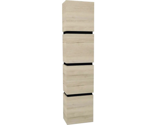 Hängehochschrank mit 4 Türen und 3 Schubladen Devo Viva 2.0 rechts BxHxT 40x170x26 cm oak halifax white Hängehochschrank mit 4 Türen und 3 Schubladen Devo Viva 2.0 rechts BxHxT 40x170x26 cm oak halifax white