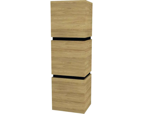 Hängeschrank mit 3 Türen Devo Viva 2.0 links BxHxT 40x127x35 cm natural hickory