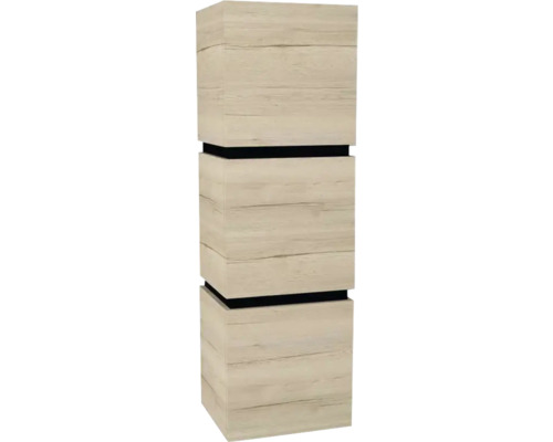 Hängeschrank mit 3 Türen Devo Viva 2.0 rechts BxHxT 40x127x35 cm oak halifax white Dekorative Holzsäule für Innenräume
