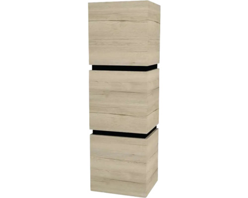 Hängeschrank mit 3 Türen Devo Viva 2.0 links BxHxT 40x127x35 cm oak halifax white Dekorative Säule aus Holzwerkstoff mit quadratischer Form