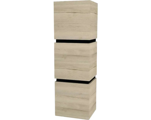 Hängeschrank mit 3 Türen Devo Viva 2.0 links BxHxT 40x127x35 cm oak halifax white