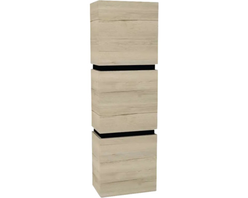 Hängeschrank mit 3 Türen Devo Viva 2.0 rechts BxHxT 40x127x26 cm oak halifax white Dreistöckiger Pflanzkübel aus Holz