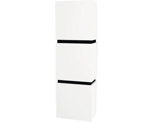 Hängeschrank mit 3 Türen Devo Viva 2.0 links BxHxT 40x127x26 cm premium white matt Weißes Badezimmermöbel mit drei Elementen