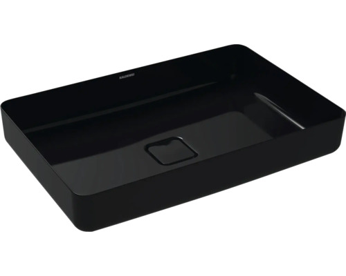 Aufsatzwaschbecken KALDEWEI MIENA 58 x 38 cm schwarz glänzend emailliert perleffekt 909606003701