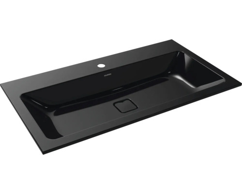 KALDEWEI Einbauwaschbecken CONO 90 x 50 cm schwarz glänzend mit Beschichtung Emailliert 901706013701 KALDEWEI Einbauwaschbecken CONO 90 x 50 cm schwarz glänzend mit Beschichtung Emailliert 901706013701