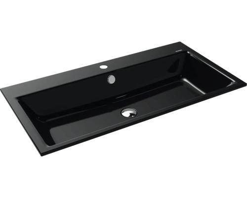 KALDEWEI Einbauwaschbecken PURO 90 x 46 cm schwarz glänzend mit Beschichtung Emailliert 900206013701 KALDEWEI Einbauwaschbecken PURO 90 x 46 cm schwarz glänzend mit Beschichtung Emailliert 900206013701