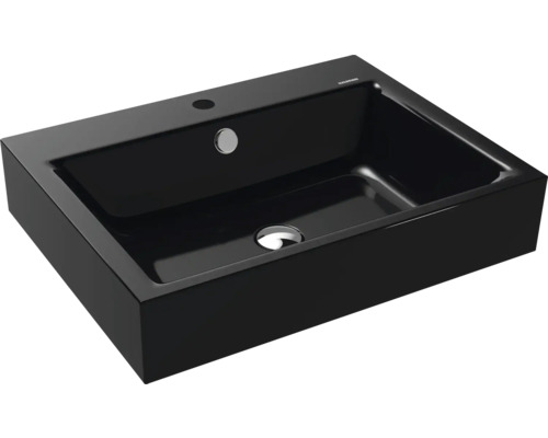 Aufsatzwaschbecken KALDEWEI PURO 60 x 46 cm schwarz glänzend emailliert perleffekt 900706013701