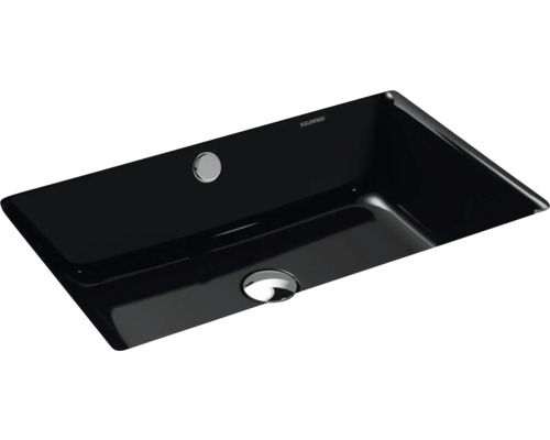 Unterbauwaschbecken KALDEWEI PURO 60 x 38,5 cm schwarz glänzend emailliert perleffekt Antidröhn 901006003701