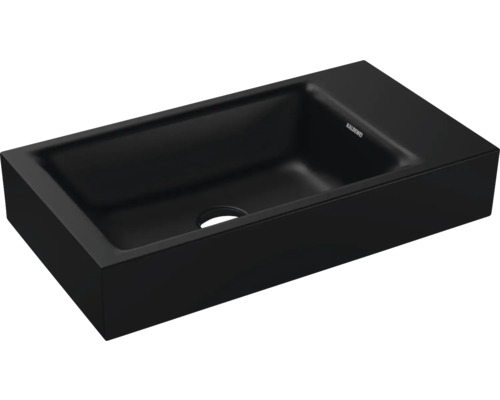 Handwaschbecken KALDEWEI PURO 55 x 30 cm schwarz matt emailliert perleffekt ohne Hahnloch 901206313676