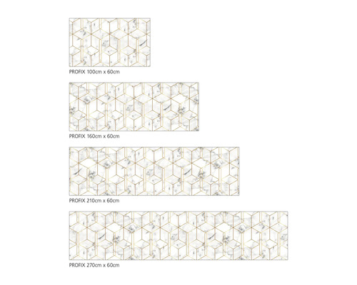 PROFIX Dekorfolien in verschiedenen Größen mit Marmoroptik und goldenem geometrischen Muster