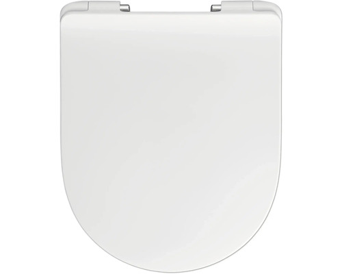 REIKA WC-Sitz MITO weiß Scharniere edelstahl mit Absenkautomatik und Quick&Clean für Jungborn Donella, Jungborn Two, Laufen Pro, Villeroy & Boch O.novo Toilettendeckel aus Kunststoff