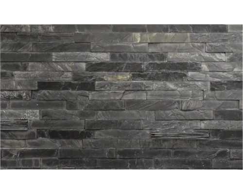 Küchenrückwand mySpotti Profix Black Bricks Steinwand 100 x 60 cm PX-10060-1247-HB