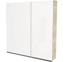 Spiegelschrank Devo Viva 2.0 links BxHxT 85x85x15 cm oak halifax white