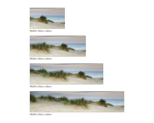 Verschiedene Größen von Wandbildern mit Dünenlandschaft und Meer