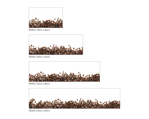 Profix Küchenrückwand mit Kaffeebohnen in verschiedenen Größen