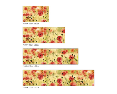 Verschiedene Größen der PROFIX Klebefolie mit Mohnblumenmotiv