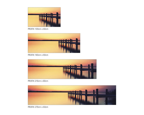 PROFIX Wandbild mit Steg im See bei Sonnenuntergang in verschiedenen Größen