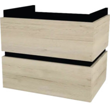 Waschtischunterschrank mit 2 Schubladen Devo Viva 2.0 BxHxT 59x51x44 cm oak halifax white