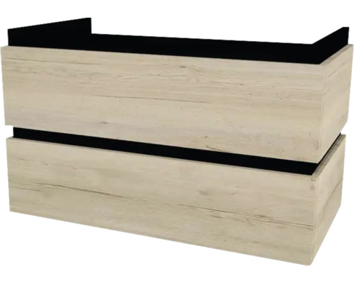 Waschtischunterschrank mit 2 Schubladen Devo Viva 2.0 BxHxT 84x51x44 cm oak halifax white