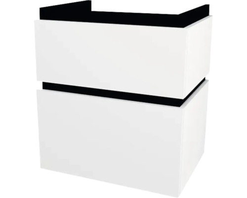 Waschtischunterschrank mit 2 Schubladen Devo Viva 2.0 BxHxT 59x66x44 cm premium white matt