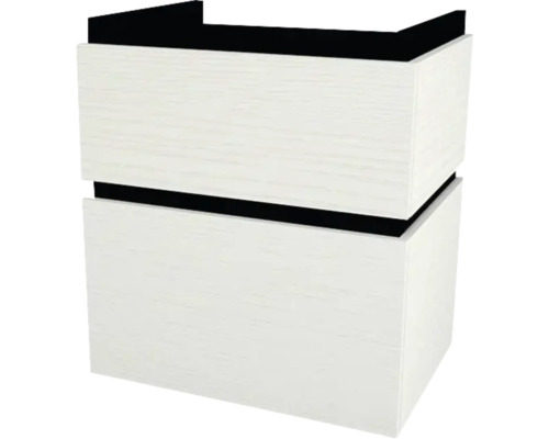 Waschtischunterschrank mit 2 Schubladen Devo Viva 2.0 BxHxT 59x66x44 cm strukture white Holzdekor