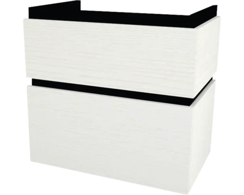 Waschtischunterschrank mit 2 Schubladen Devo Viva 2.0 BxHxT 69x66x44 cm strukture white Holzdekor