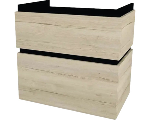 Waschtischunterschrank mit 2 Schubladen Devo Viva 2.0 BxHxT 69x66x44 cm oak halifax white