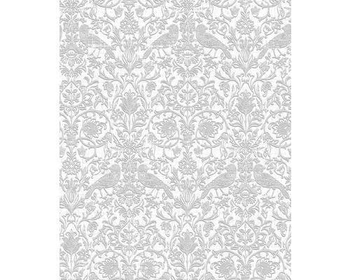 Vliestapete 47608 Heritage Ornament Vögel grau Tapete mit Vogel- und Blumenmuster