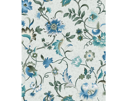 Vliestapete 47647 Heritage Floral blau grau