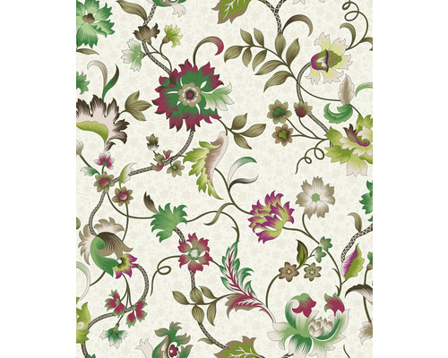 Vliestapete 47648 Heritage Blumen grün beige Blumentapete mit Rankenmuster
