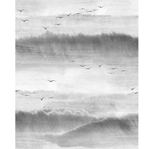 Tapete mit Vogelmuster und Landschaftsdarstellung