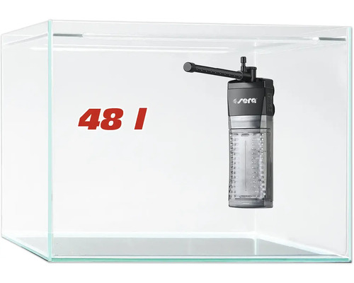 Aquarium Sera Scaper´s Cube 48 l inkl. Innenfilter, Schaumstoffunterlage ca. 40 x 40 x 30 cm (Höhe)