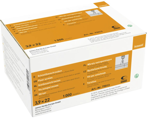 Schraubenpackung 3,9 x 22 Millimeter für den Fußbodenbau