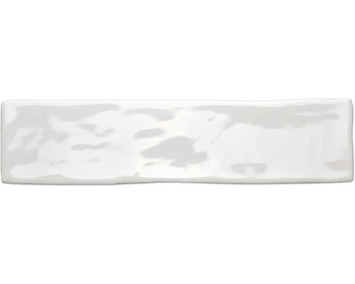 Steingut Wandfliese Loft Weiß 7,5 x 30 x 0,9 cm glänzend