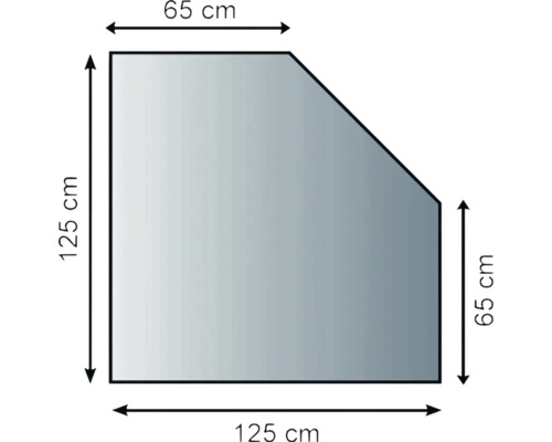 Funkenschutzplatte Lienbacher Glas 5-eckig 125x125 cm