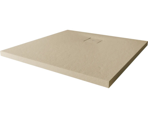 Duschwanne Mineralguss BREUER Modern Line Steinoptik Sandstein 100 x 100 cm Quadratische Duschwanne mit Ablauf