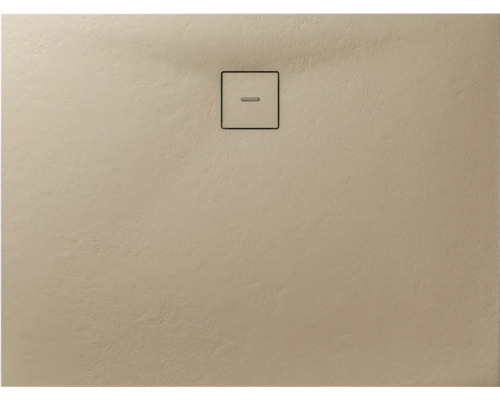 Duschwanne Mineralguss BREUER Modern Line Steinoptik Sandstein 100 x 140 cm Duschwanne mit quadratischem Ablauf