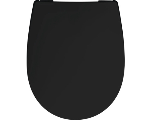 REIKA WC-Sitz Mino schwarz matt Scharniere anthrazit gebürstet mit Absenkautomatik und Quick&Clean
