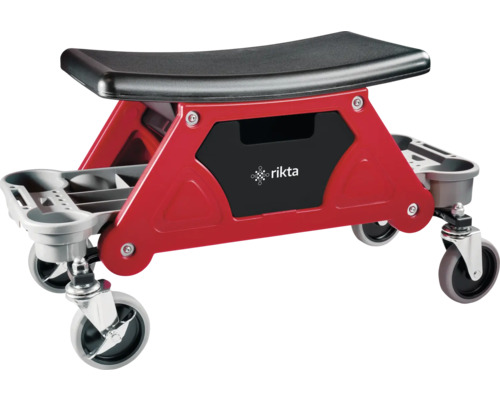 Werkstatt-Rollsitz RIKTA Rollhocker 37x37x68 cm (BxHxL), Belastbarkeit max 135 kg Werkstatthocker mit Rollen und Ablagefläche