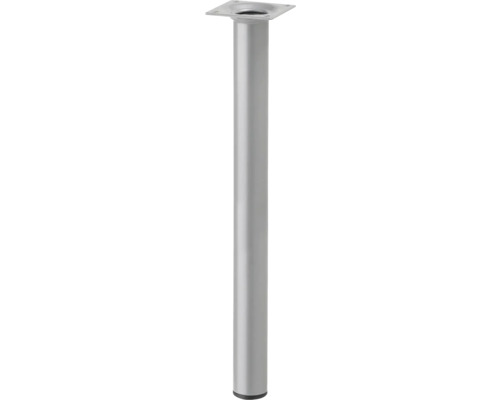 Tarrox Tischbein rund Ø 30 x 400 mm, silber Tischbein aus Metall mit quadratischer Montageplatte