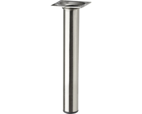 Tarrox Tischbein rund Ø 30 x 200 mm, Edelstahl Dekor Tischbein aus Metall mit Befestigungsplatte